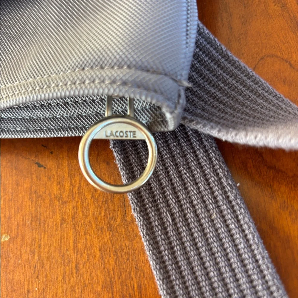 Lacoste Gray Messenger Bag Sleek Modern Design